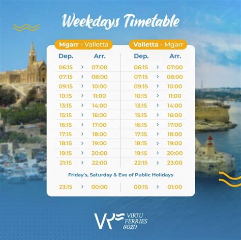 virtu ferries timetable